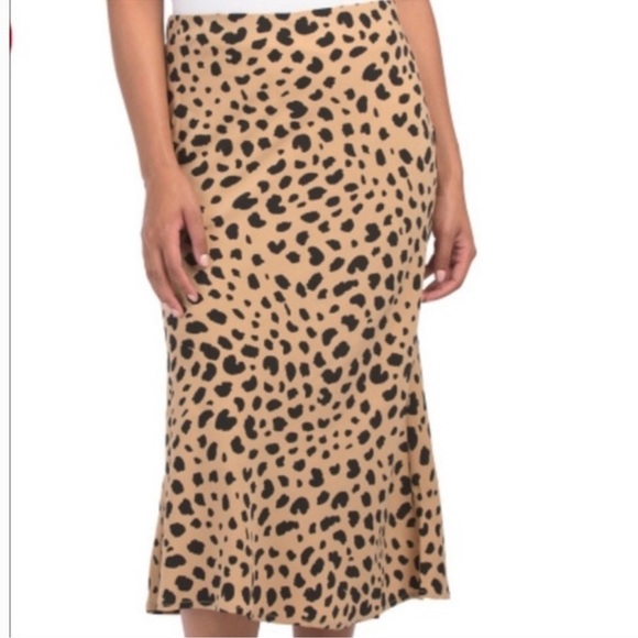 RACHEL ZOE LEOPARD PRINT MIDI SLIP SKIRT SIZE 8 - Picture 9 of 11